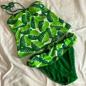 Palm Print Tankini Set